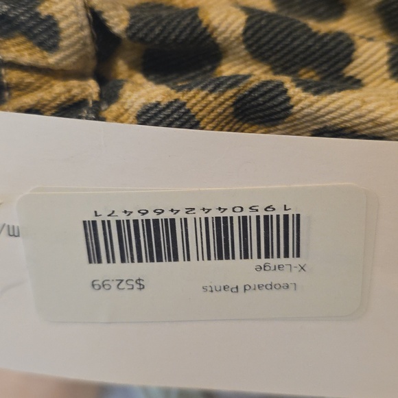 BiBi Leopard Denim Pants XL - Picture 3 of 3